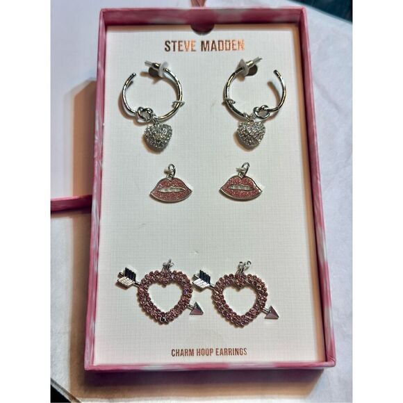 Steve Madden Jewelry - Steve Madden NWT jewelry gift set charm hoop earrings